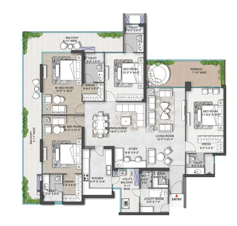 3 BHK Floor Plan